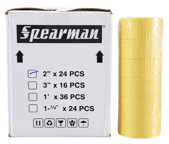 Spearman-Automotive-Masking-Tape-2-Inch-x-20-Yards-.png Spearman Automotive Masking Tape 2 Inch x 20 Yards – Wide Body Shop Tape - Image 1