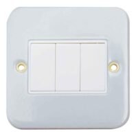 3-Gang 2-Way Metal Clad Switch by RR Kabel RR W1006-MC UAE